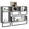 vidaXL 4 Piece Wall Shelf Set with Bars Grey Sonoma Engineered Wood
