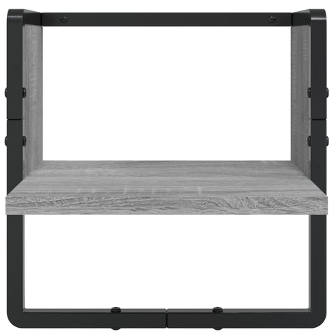 vidaXL 4 Piece Wall Shelf Set with Bars Grey Sonoma Engineered Wood