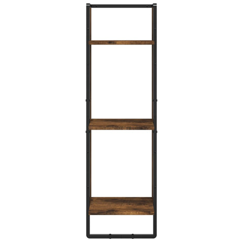 vidaXL 6 Piece Wall Shelf Set with Bars Smoked Oak Engineered Wood