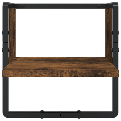 vidaXL 6 Piece Wall Shelf Set with Bars Smoked Oak Engineered Wood