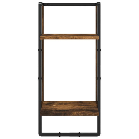 vidaXL 6 Piece Wall Shelf Set with Bars Smoked Oak Engineered Wood