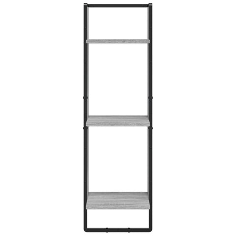 vidaXL 6 Piece Wall Shelf Set with Bars Grey Sonoma Engineered Wood