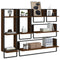vidaXL 6 Piece Wall Shelf Set with Bars Brown Oak Engineered Wood
