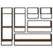 vidaXL 6 Piece Wall Shelf Set with Bars Brown Oak Engineered Wood