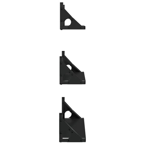 vidaXL 3 Piece Wall Shelf Set Black Engineered Wood