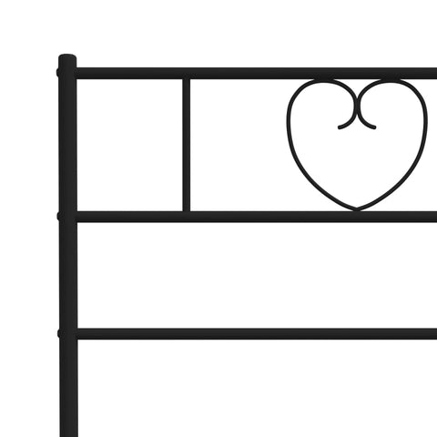 vidaXL Metal Bed Frame without Mattress with Headboard Black 90x200cm