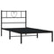 vidaXL Metal Bed Frame without Mattress with Headboard Black 100x190cm