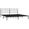 vidaXL Metal Bed Frame without Mattress with Headboard Black 180x200cm