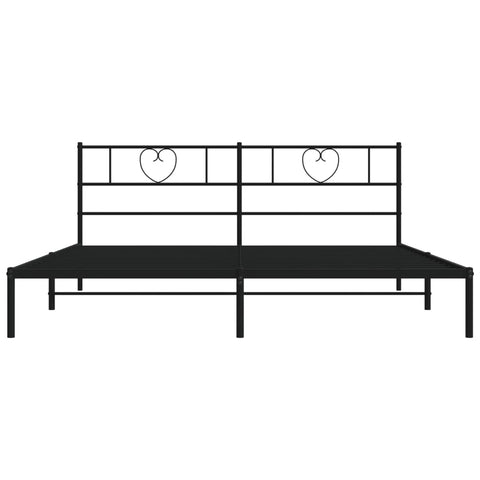 vidaXL Metal Bed Frame without Mattress with Headboard Black 180x200cm