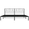 vidaXL Metal Bed Frame without Mattress with Headboard Black 180x200cm