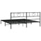 vidaXL Metal Bed Frame without Mattress with Headboard Black 180x200cm