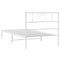 vidaXL Metal Bed Frame without Mattress with Headboard White 90x200cm