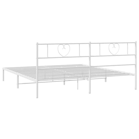 vidaXL Metal Bed Frame without Mattress with Headboard White 180x200cm