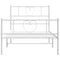 vidaXL Metal Bed Frame without Mattress with Footboard White 90x190cm