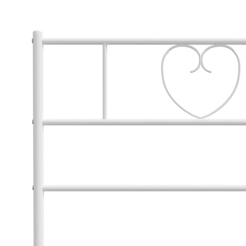 vidaXL Metal Bed Frame without Mattress with Footboard White 90x190cm