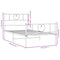 vidaXL Metal Bed Frame without Mattress with Footboard White 90x190cm