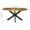 vidaXL Dining Table Black oak 160 x 160 x 76 cm Rough mango wood