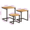 vidaXL Nesting Coffee Tables 3 pcs Solid Wood Mango and Iron