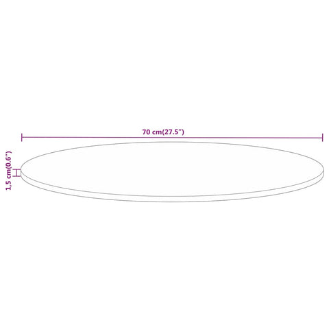 vidaXL Table Top Ø 70x1.5 cm Round Solid Wood Rough Mango