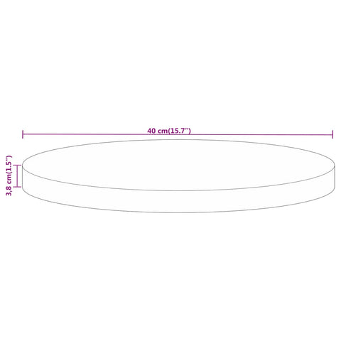 vidaXL Table Top Ø 40x3.8 cm Round Solid Wood Mango