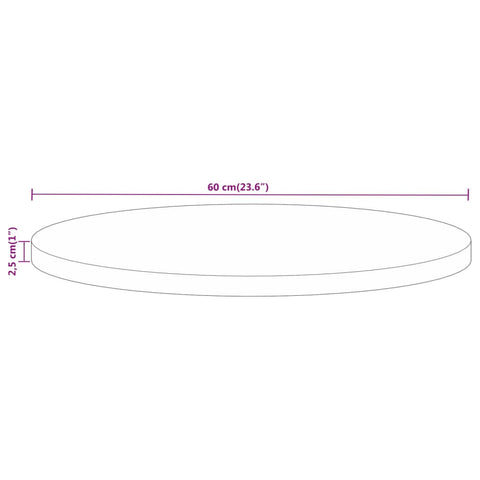 vidaXL Table Top Ø 60x2.5 cm Round Solid Wood Mango