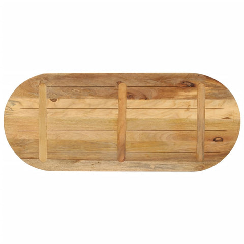 vidaXL Table Top 120x50x2.5 cm Oval Solid Wood Rough Mango