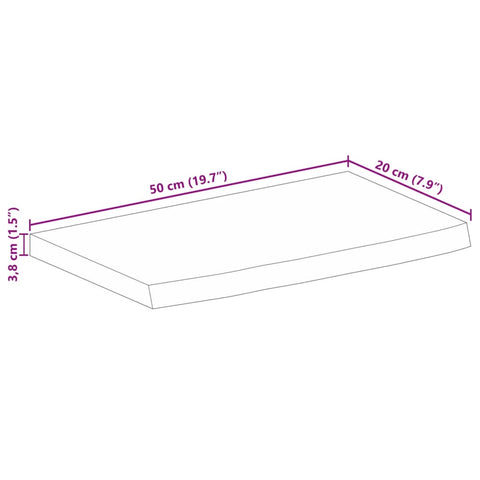 vidaXL Table Top Live Edge 50x20x3.8 cm Solid Wood Mango