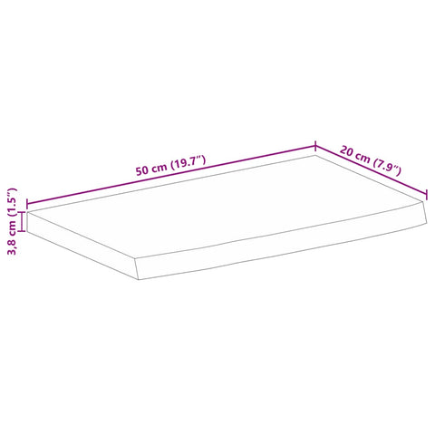 vidaXL Table Top Live Edge 50x20x3.8 cm Solid Wood Mango