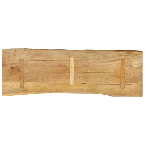 vidaXL Table Top 110x40x2.5 cm Live Edge Solid Wood Mango