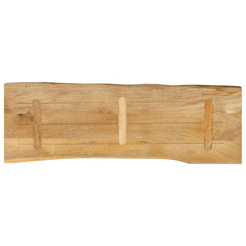 vidaXL Table Top 140x40x3.8 cm Live Edge Solid Wood Mango
