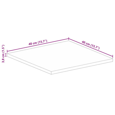 vidaXL Table Top 40x40x3.8 cm Square Solid Wood Acacia