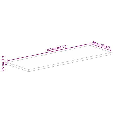 vidaXL Table Top 140x60x2.5 cm Rectangular Solid Wood Reclaimed