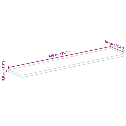 vidaXL Table Top 140x30x3.8 cm Rectangular Solid Wood Mango