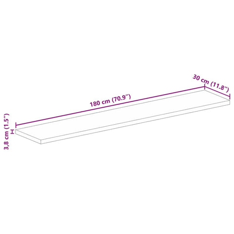 vidaXL Table Top 180x30x3.8 cm Rectangular Solid Wood Mango