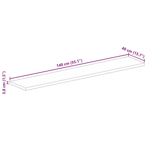 vidaXL Table Top 140x40x3.8 cm Rectangular Solid Wood Mango