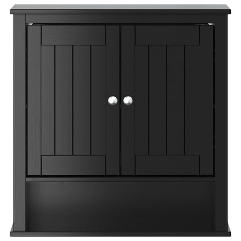 vidaXL Bathroom Wall Cabinet BERG Black 69.5x27x71.5 cm Solid Wood