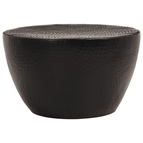 vidaXL Coffee Table Hammered Aluminium Ø 50x30 cm Black