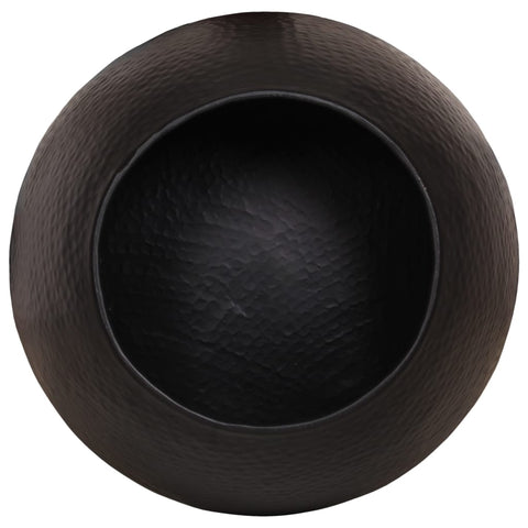 vidaXL Coffee Table Hammered Aluminium Ø 50x30 cm Black