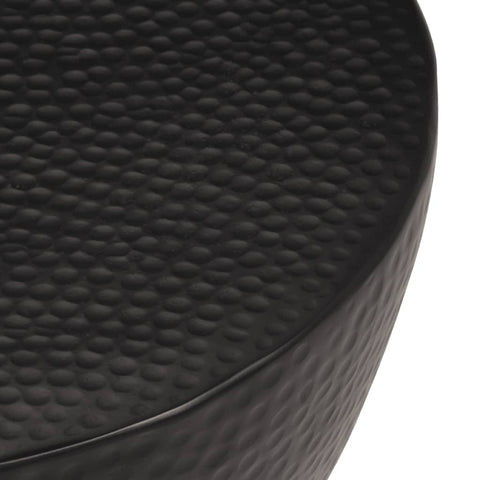 vidaXL Coffee Table Hammered Aluminium Ø 50x30 cm Black