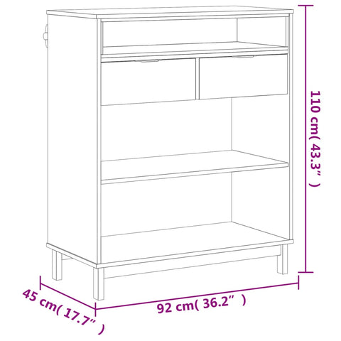 vidaXL Bar Table FLAM 92x45x110 cm Solid Wood Pine