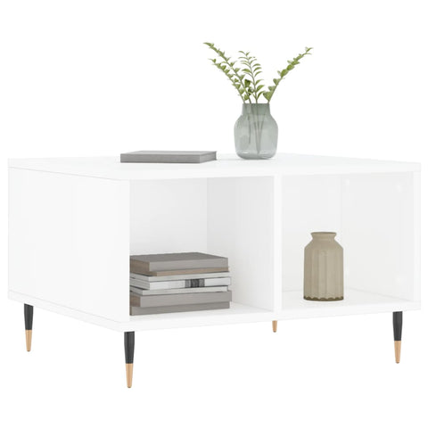 vidaXL Coffee Table High Gloss White 60x50x36.5 cm Engineered Wood