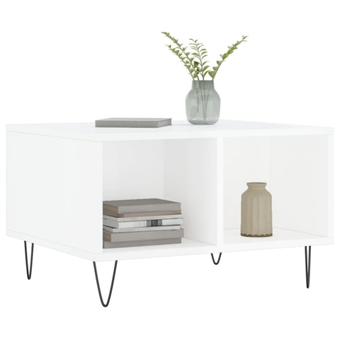 vidaXL Coffee Table High Gloss White 60x50x36.5 cm Engineered Wood
