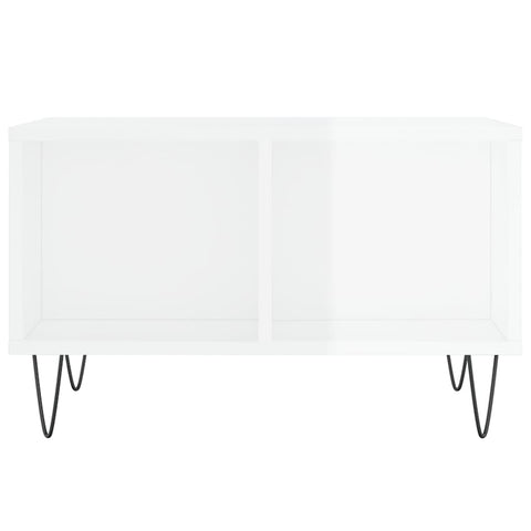 vidaXL Coffee Table High Gloss White 60x50x36.5 cm Engineered Wood