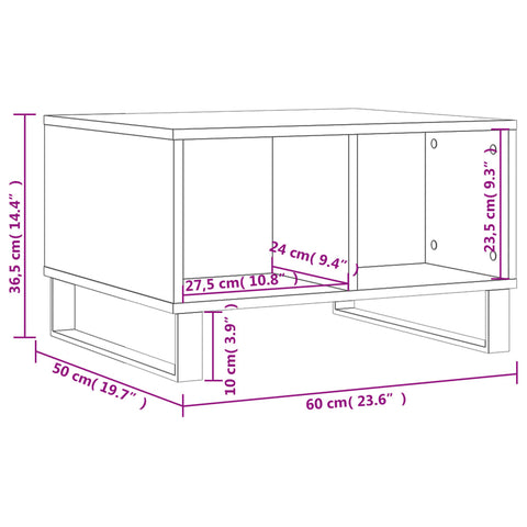 vidaXL Coffee Table Grey Sonoma 60x50x36.5 cm Engineered Wood