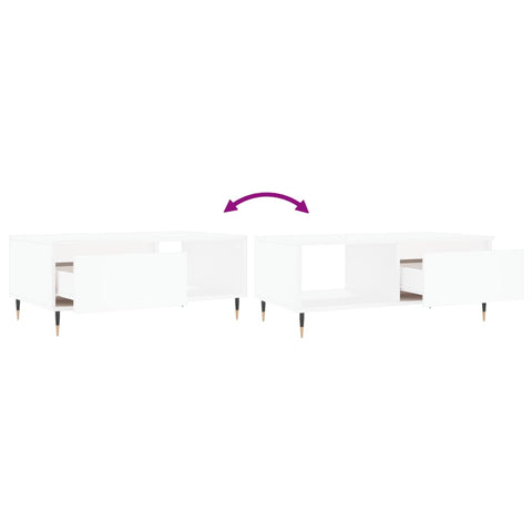 vidaXL Coffee Table White 90x50x36.5 cm Engineered Wood