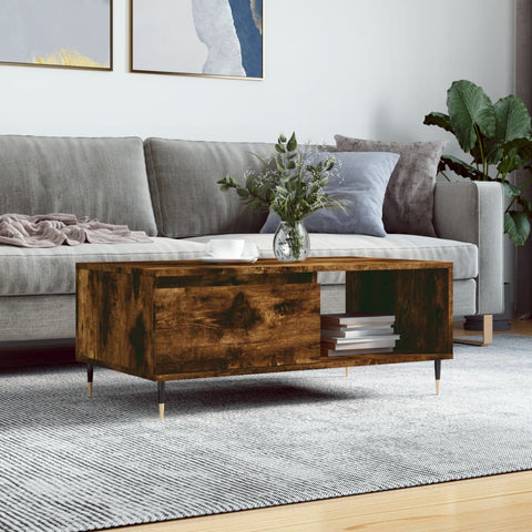 vidaXL Coffee Table Smoked Oak 90x50x36.5 cm Engineered Wood