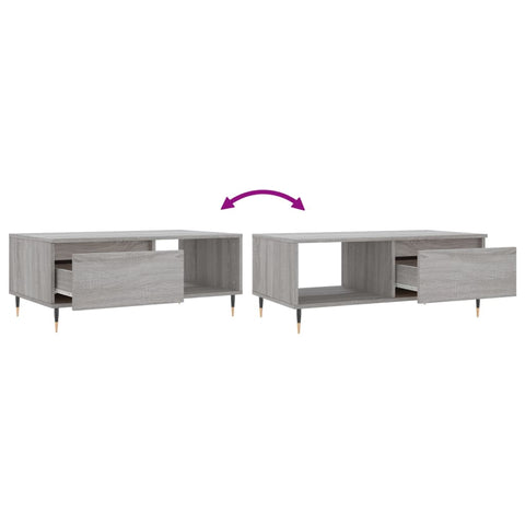 vidaXL Coffee Table Grey Sonoma 90x50x36.5 cm Engineered Wood
