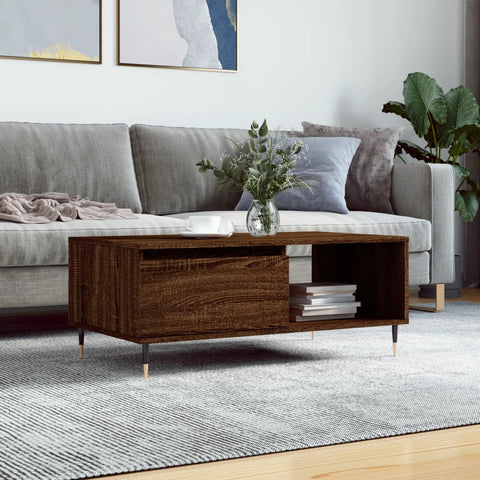 vidaXL Coffee Table Brown Oak 90x50x36.5 cm Engineered Wood