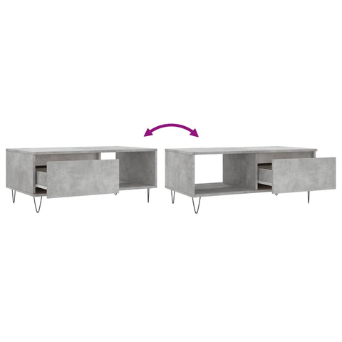 vidaXL Coffee Table Concrete Grey 90x50x36.5 cm Engineered Wood