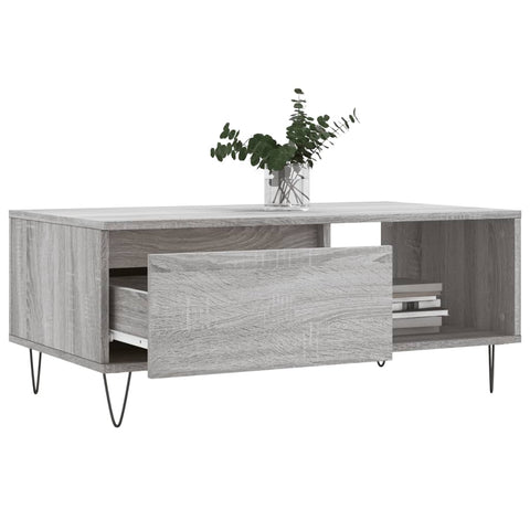 vidaXL Coffee Table Grey Sonoma 90x50x36.5 cm Engineered Wood